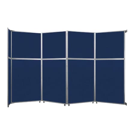 Versare Operable Wall Folding Room Divider 15'7" x 10'3/4" Navy Blue Fabric 1070403-1
